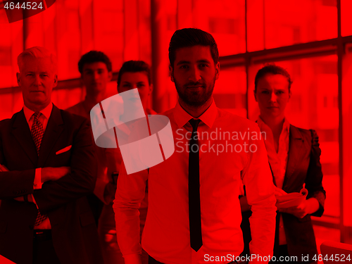 Image of portrait of business people group at modern office