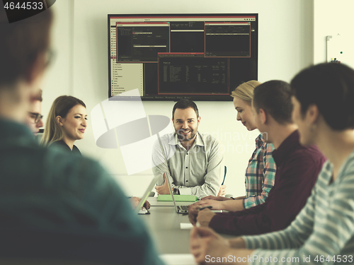 Image of Business Team At A Meeting at modern office building