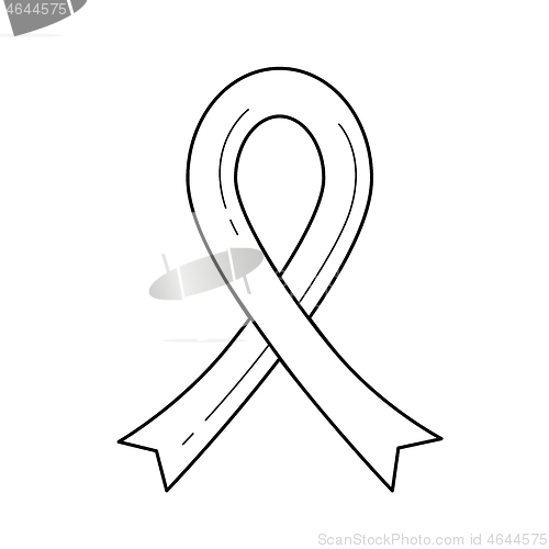 Image of AIDS ribbon line icon.