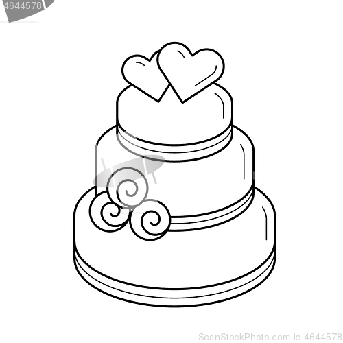 Image of Wedding cake vector line icon.