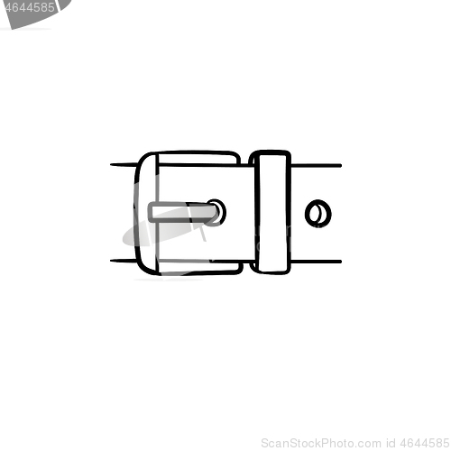 Image of Belt buckle hand drawn sketch icon.