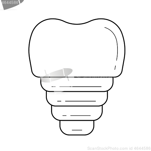 Image of Dental implant line icon.