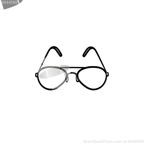 Image of Eyeglasses hand drawn sketch icon.