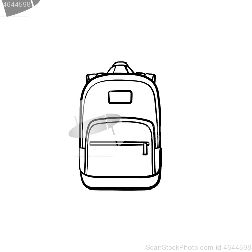 Image of Backpack hand drawn sketch icon.