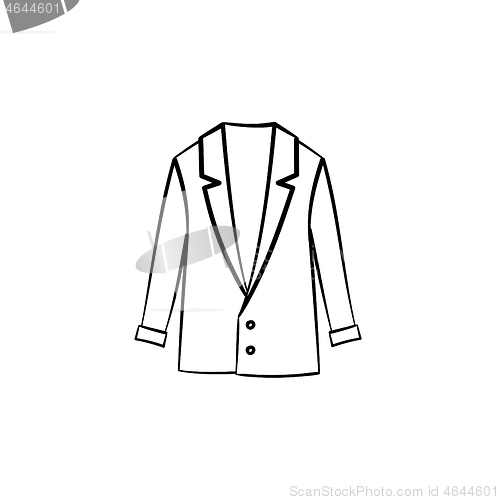 Image of Wool coat hand drawn sketch icon.