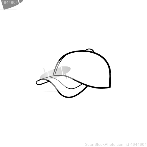 Image of Baseball hat hand drawn sketch icon.