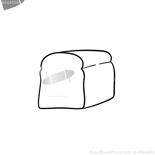 Image of Half of bread hand drawn sketch icon.