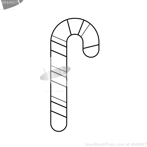 Image of Candy cane vector line icon.