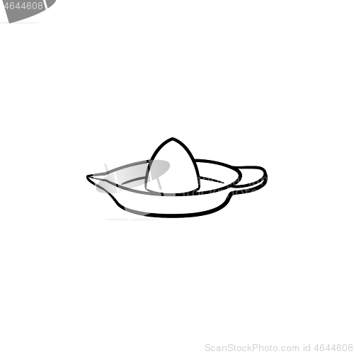 Image of Lemon squeezer hand drawn sketch icon.