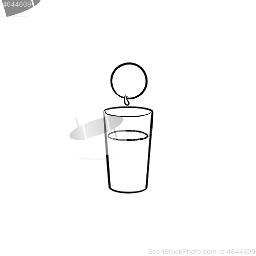 Image of Glass of juice hand drawn sketch icon.