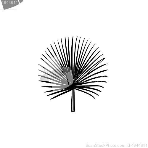 Image of Spiky palm leaves hand drawn sketch icon.