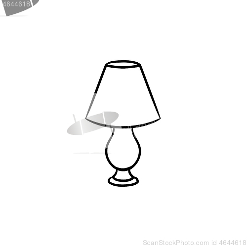 Image of Table lamp hand drawn sketch icon.