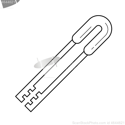 Image of BBQ tongs vector line icon.