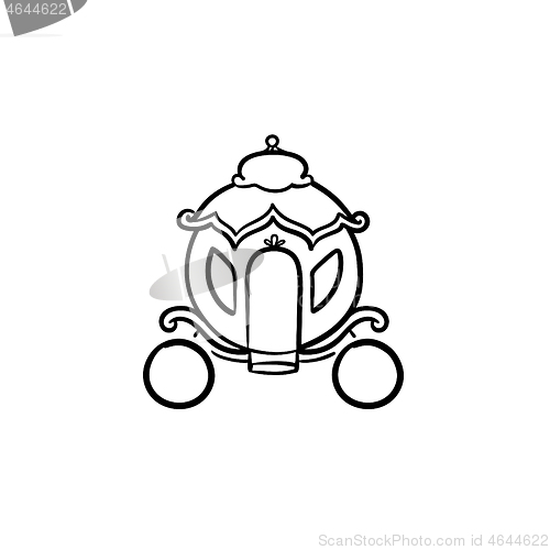 Image of Fairytale carriage hand drawn sketch icon.