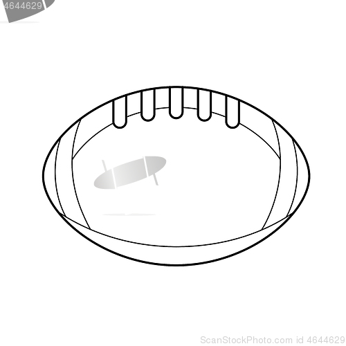 Image of Rugby ball vector line icon.