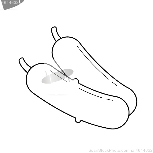 Image of Cucumber vector line icon.