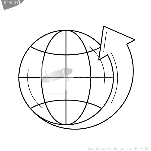 Image of Globe with latitudes vector line icon.