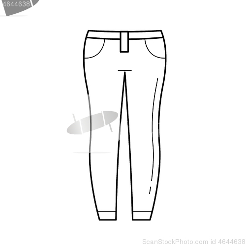Image of Jeans vector line icon.