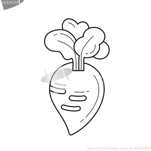 Image of Turnip vector line icon.