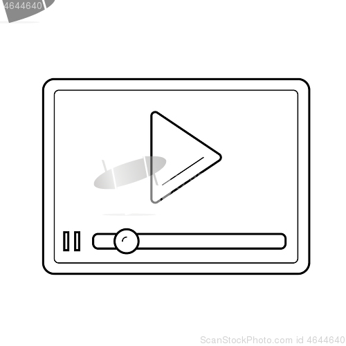 Image of Streaming video player line icon.