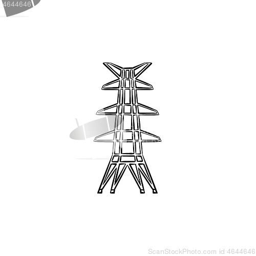 Image of Electric tower hand drawn sketch icon.