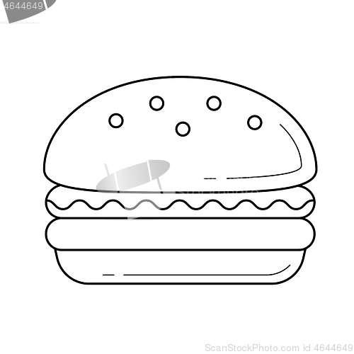 Image of Burger vector line icon.