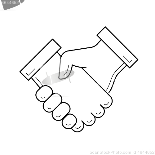 Image of Handshake vector line icon.