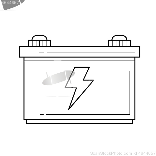 Image of Car battery vector line icon.