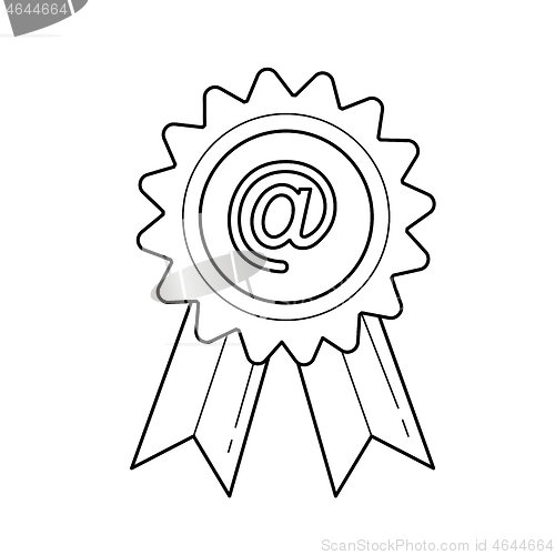 Image of Online certification vector line icon.