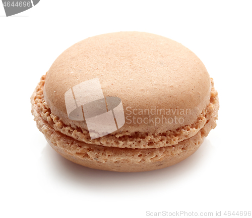 Image of hazelnut macaroon on white background