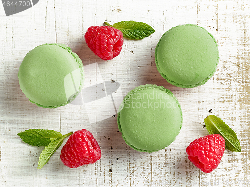 Image of green mint macaroons