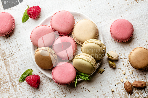 Image of plate of various macaroons