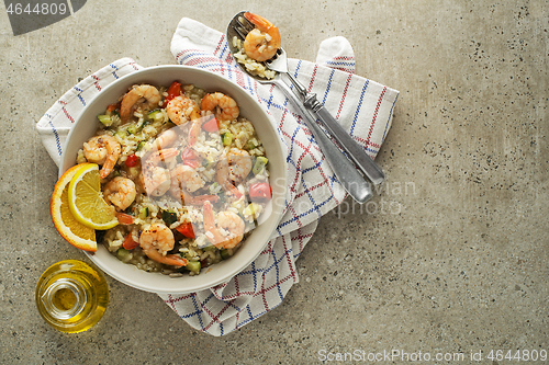 Image of Risotto shrimps prawns	