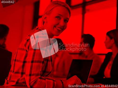 Image of Business Team At A Meeting at modern office building