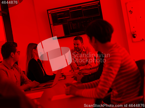 Image of Business Team At A Meeting at modern office building