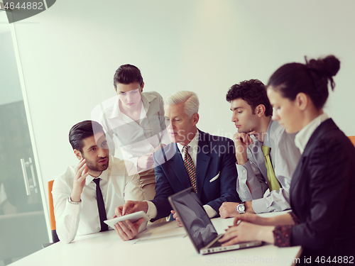 Image of business people group on meeting at modern startup office