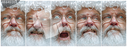 Image of The different emotions or emotional face of Santa Clause