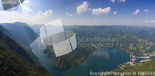 Image of Aerial view on Drina river in Tara Park 