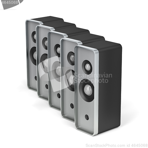 Image of Row with five speakers