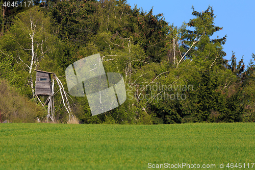 Image of Wooden Hunters High Seat, hunting tower