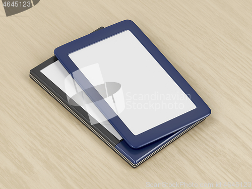 Image of Two tablets or e-book readers with different designs