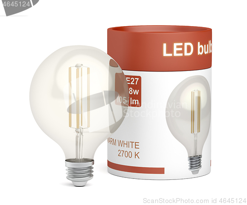 Image of LED bulb with packaging box
