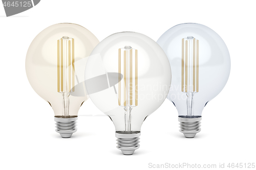 Image of LED bulbs with different color temperatures