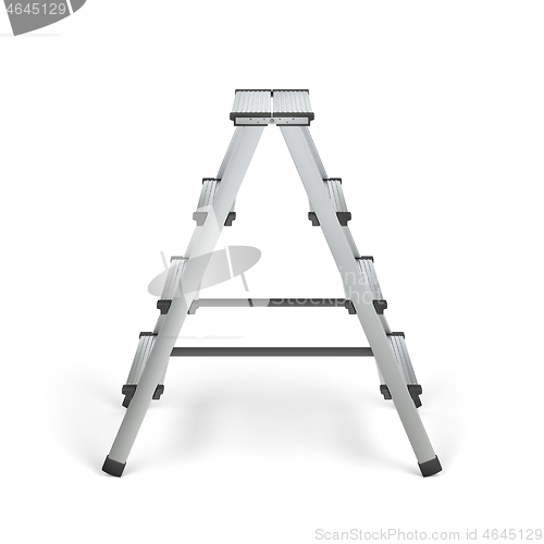 Image of Aluminum stepladder on white