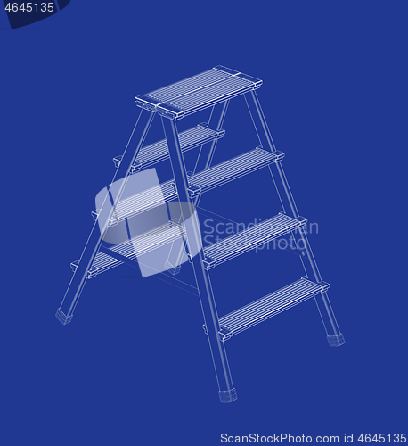 Image of 3d model of ladder