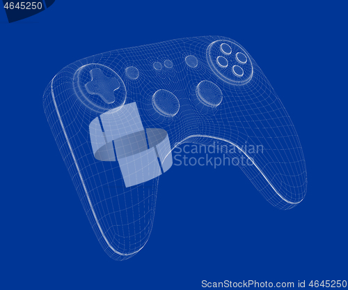 Image of 3d model of game controller