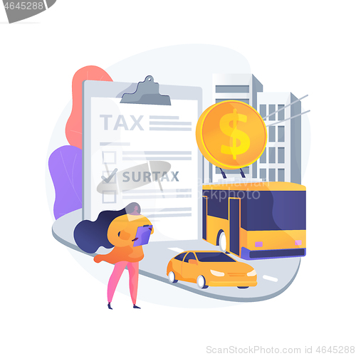 Image of Transportation surtax abstract concept vector illustration.