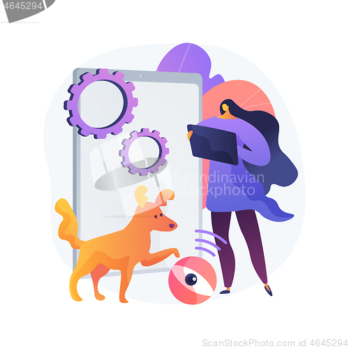 Image of Robotic pet sitters abstract concept vector illustration.