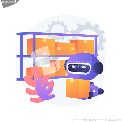 Image of Warehouse robotization abstract concept vector illustration.