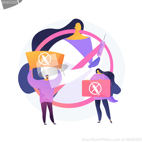 Image of Refusal of vaccination abstract concept vector illustration.